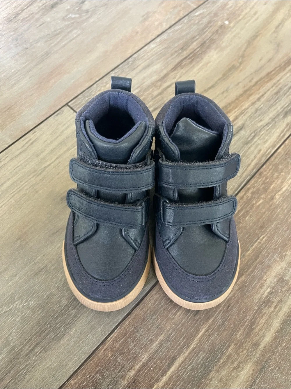 Cat & Jack Boys Toddler High-Top navy blue Sneakers winter boots Size 6 Like New